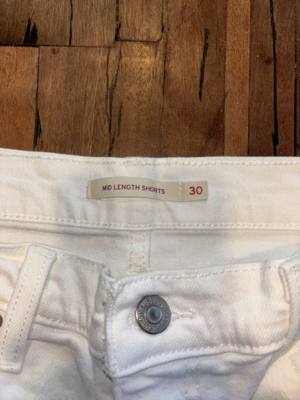 Levi's White Denim Cutoff Shorts - Picture 3 of 6